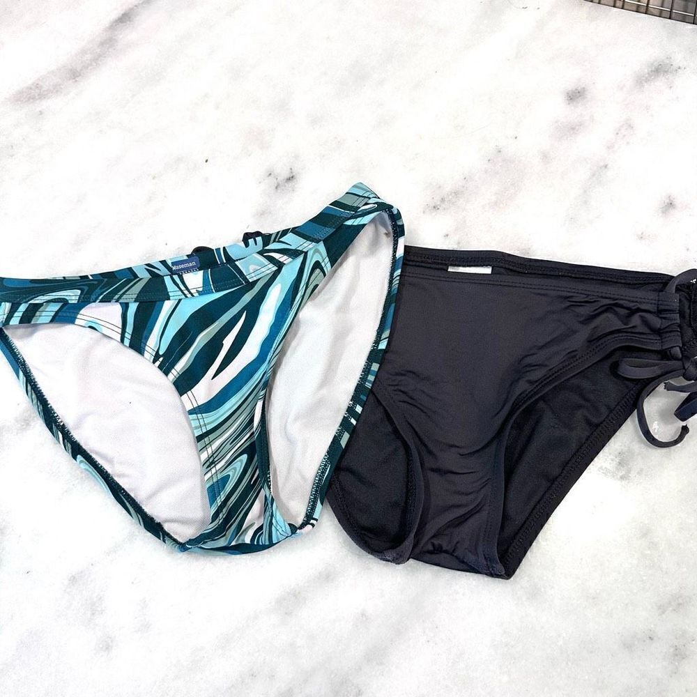 Mossimo & Xhilaration Women's Bikini Bottom Summer Dark Grey and Blue XS
